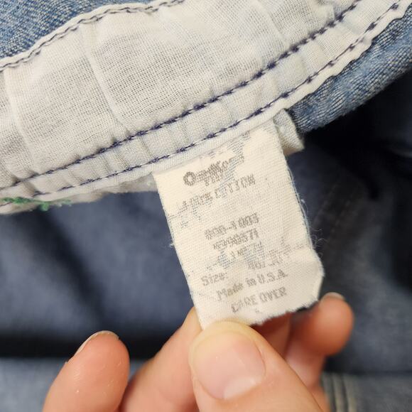 Oshkosh B'Gosh Mens Vintage Denim Bib Overalls Size 40X30 Blue Jean Destroyed - Picture 12 of 16